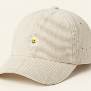 Smiley Daisy Corduroy Cap