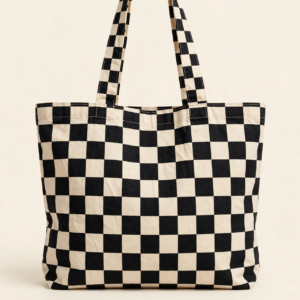 Checkerboard Y2K Shopper Tote